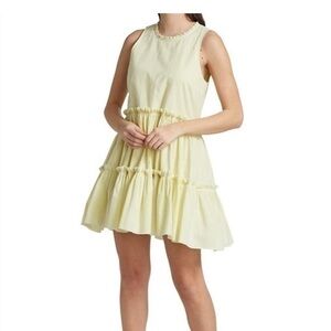 CINQ À SEPT  cotton tiered summer mini dress